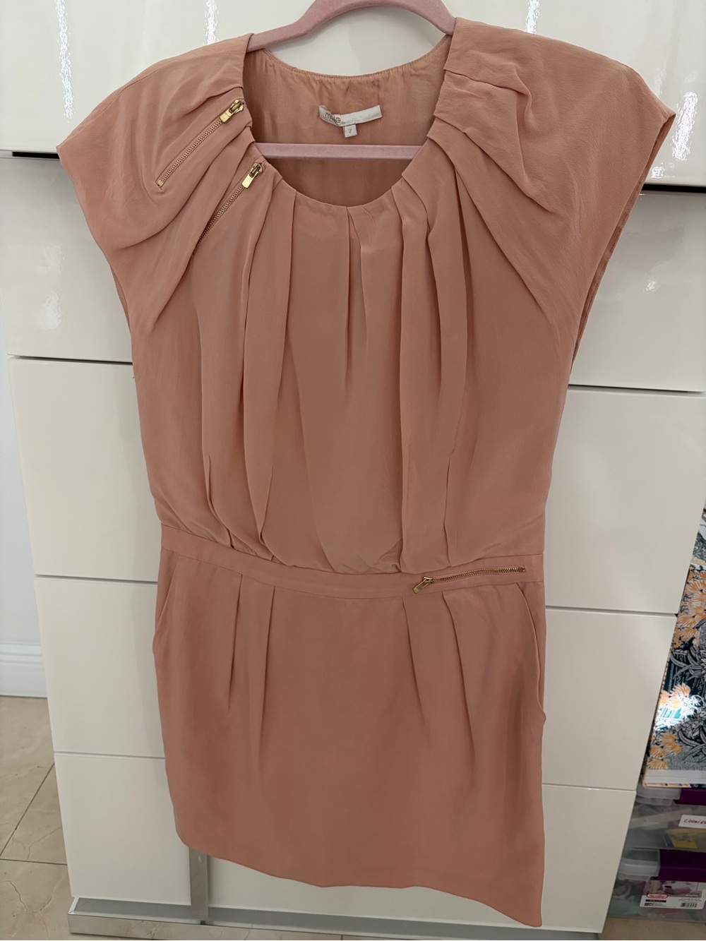 Maje Women’s Pleated Blush Cap-Sleeve Dress